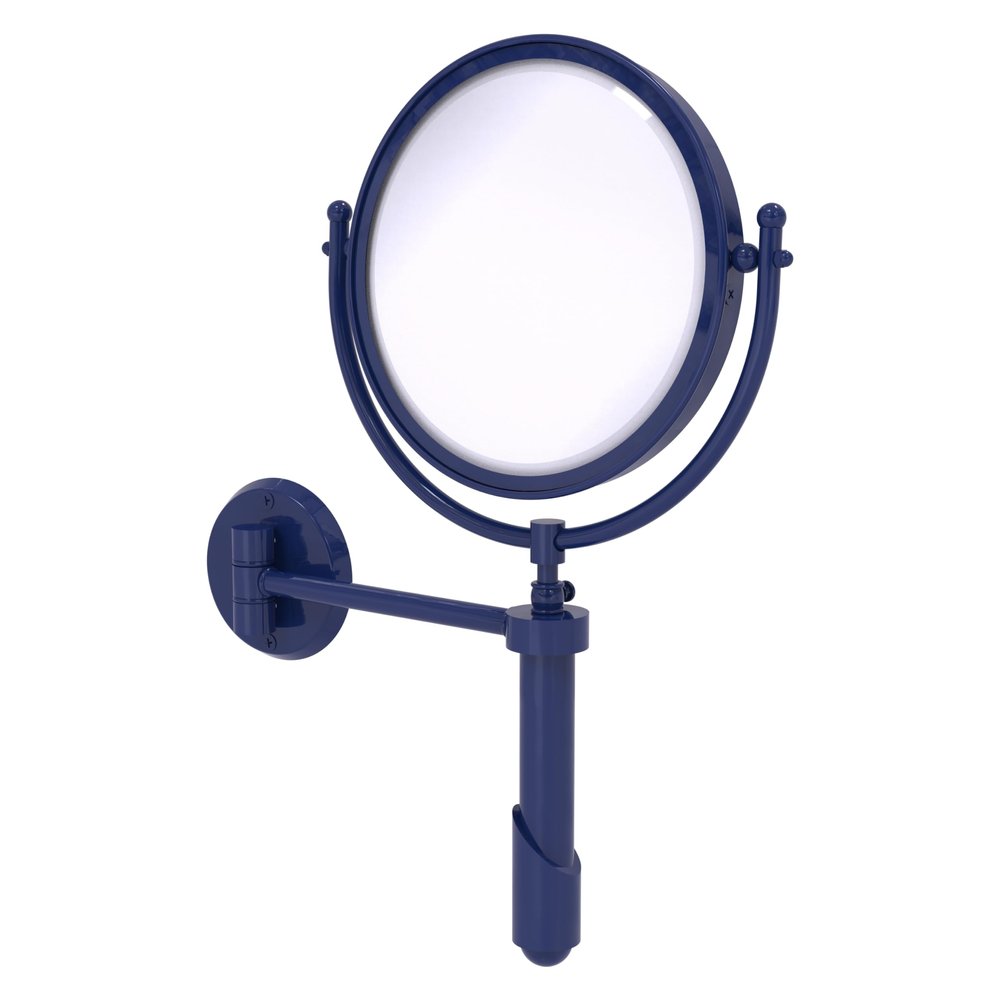 Allied Brass SHM-8/5X-MBL Soho Collection Wall Mounted Make-Up Mirror 8 Inch Diameter with 5X Magnification, Mediterranean Blue