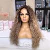 13X4 Ash Blonde Curly Human Hair Wig Ombre Brown 13X6 Lace Front Wig Side Part Lace Front Human Hair Wigs For Women 4x4 Closure Wig 150 18inches view 1