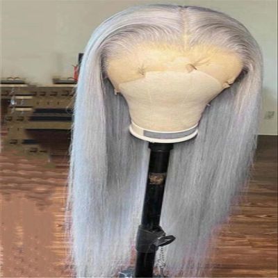13X4 Silver Gray Human Hair Wig 13X6 Colored Straight Lace Front Wig 30 Inch Long Human Hair Wigs For Women 13x6 Frontal Wig 150 30inches