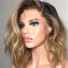13X6 Brown Ombre Honey Blonde Lace Front Wig Brazilian Remy Body Wave Wig Hd Transparent Lace Wigs 13x4 Frontal Wig 10inches#180% view 2