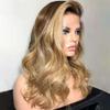 13X6 Brown Ombre Honey Blonde Lace Front Wig Brazilian Remy Body Wave Wig Hd Transparent Lace Wigs 13x4 Frontal Wig 10inches#180% view 4
