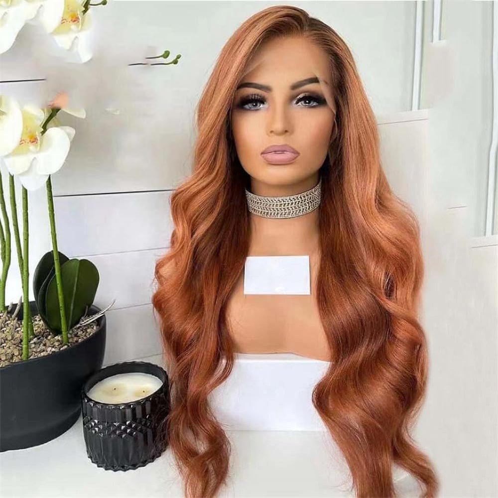 13X4 Ginger Body Wave Lace Front Wig Preplucked Ombre Human Hair Wig 13X6 Hd Lace Frontal Human Hair Wig 13x4 Frontal Wig 26inches#180%