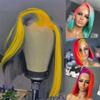 13X6 Hd Lace Frontal Wig gray9 Red Highlight Wig 13X4 Lace Front Human Hair Wigs Short Bob Wig For Women Orange Highlight 16inches#13x4 Frontal Wig 150 view 2