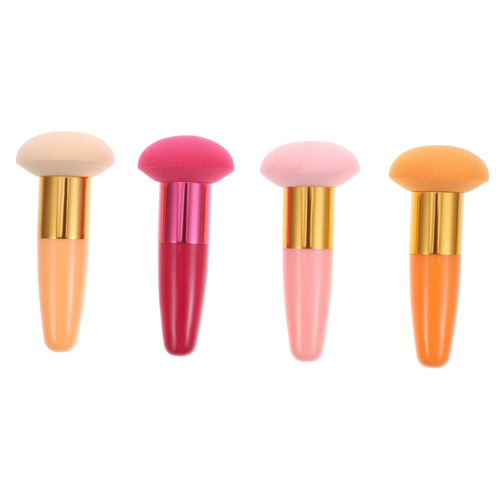 minkissy 4pcs Powder Puff Handle for Powder Makeup Application Versatile Beauty Tools Skin Tone for Finish