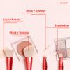 MAKUP JetSetter 4 in 1 Travel Makeup Brush - All in One Set includes Kabuki Liquid Foundation, Blush, Contour, Eyeshadow & Angeled Brush for Brow and Eyeliner. Luxurious, Ultra Soft, Vegan Bristles. view 2
