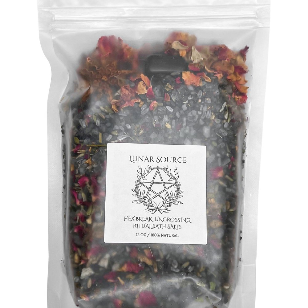 Hex Remover Curse Break Uncrossing Ritual 12 oz Bath Salt | Spiritual Fiery Wall of Protection Cord Cutting Witchcraft Banishing Reversal Baneful Jinx Protection Intention Crystal Spell Witchy Gift