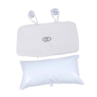FRCOLOR Bathroom Bath Pillows Inflatable Spa Cushion Anti-Slip Suction Cups for Head and Neck Support Comfortable PVC Material Compact Storage for Relaxing Baths and Showers