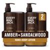 Every Man Jack Mens Amber + Sandalwood Hand & Body Lotion for All Skin Types - Dermatologist Tested & Hypoallergenic - Nourish Skin with Lightweight Fast Absorbing Lotion - 13.5oz 2 Bottles view 1