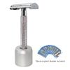 Magyfosia Butterfly Open Double Edge Safety Razor Kit with Stand Holder Diamond Design No Slip Handle Shaving Setting 10pcs Blades Refills Included Smooth Clean Body Shaver for Husband Father view 2