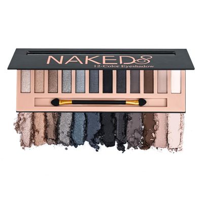 12 Colors Makeup Smoky Eyeshadow Palette Natural Nude Matte Shimmer Glitter Pigment Eye Shadow Pallete Set Black Eye Shadow Halloween Make Up for Women (Color E Smokey)