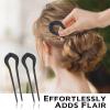 2pcs U Shape Hair Prong Forks Styling Pins Black Wicca Witch Hair Stick Slide Renaissance Festival Hair Acceossories for Women 11 view 4