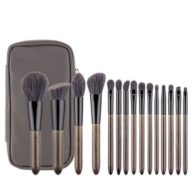 15Pcs Make Up Brushes Set With Bag Foundation Eyeshadow Blending Eyebrow Makeup Brush PU Leather