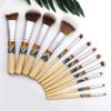 12 Pcs Makeup Brush Set Soft Fiber Wool Multi Function Bamboo Handle Professional Makeup Brushes Set for Women Beauty view 2