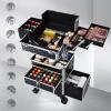Joligrace Rolling Makeup Case with Drawers - Tattoo Storage Organizer Travel Cart for Nail Tech, Cosmetology, Barber Tools - Portable Suitcase on Wheels view 2