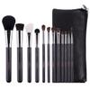 12Pcs Professional Makeup Brushes Set with Leather Bags Nature Hair Make Up Brushes Handle Beauty Cosmetic Brushes view 1