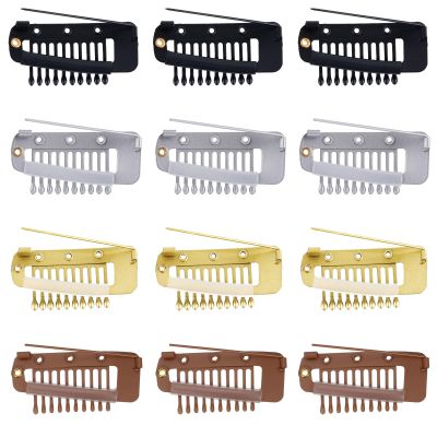 12pcs Clip with Safety Pins, 10-Teeth Hair Extension Snap Clip to Secure Setting Clips for Girls, Women's Headscarf & Hijab