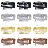 12pcs Clip with Safety Pins, 10-Teeth Hair Extension Snap Clip to Secure Setting Clips for Girls, Women's Headscarf & Hijab view 1