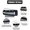 12pcs Clip with Safety Pins, 10-Teeth Hair Extension Snap Clip to Secure Setting Clips for Girls, Women's Headscarf & Hijab view 3