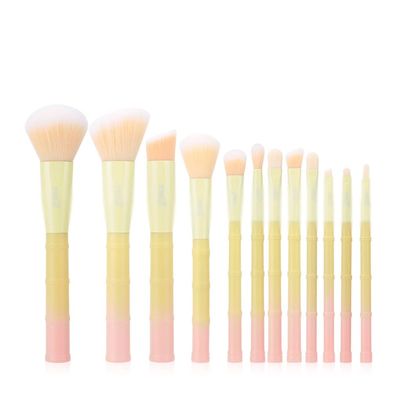 12pcs Makeup Brushes Set Powder Foundation Eyeshadow Make Up Brushes Bamboo Plastic Handle Synthetic Hair