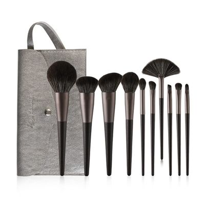 10Pcs Black Makeup Brushes Set Professional Brushes Foundation Powder Contour Eyeshadow Make Up Brushes
