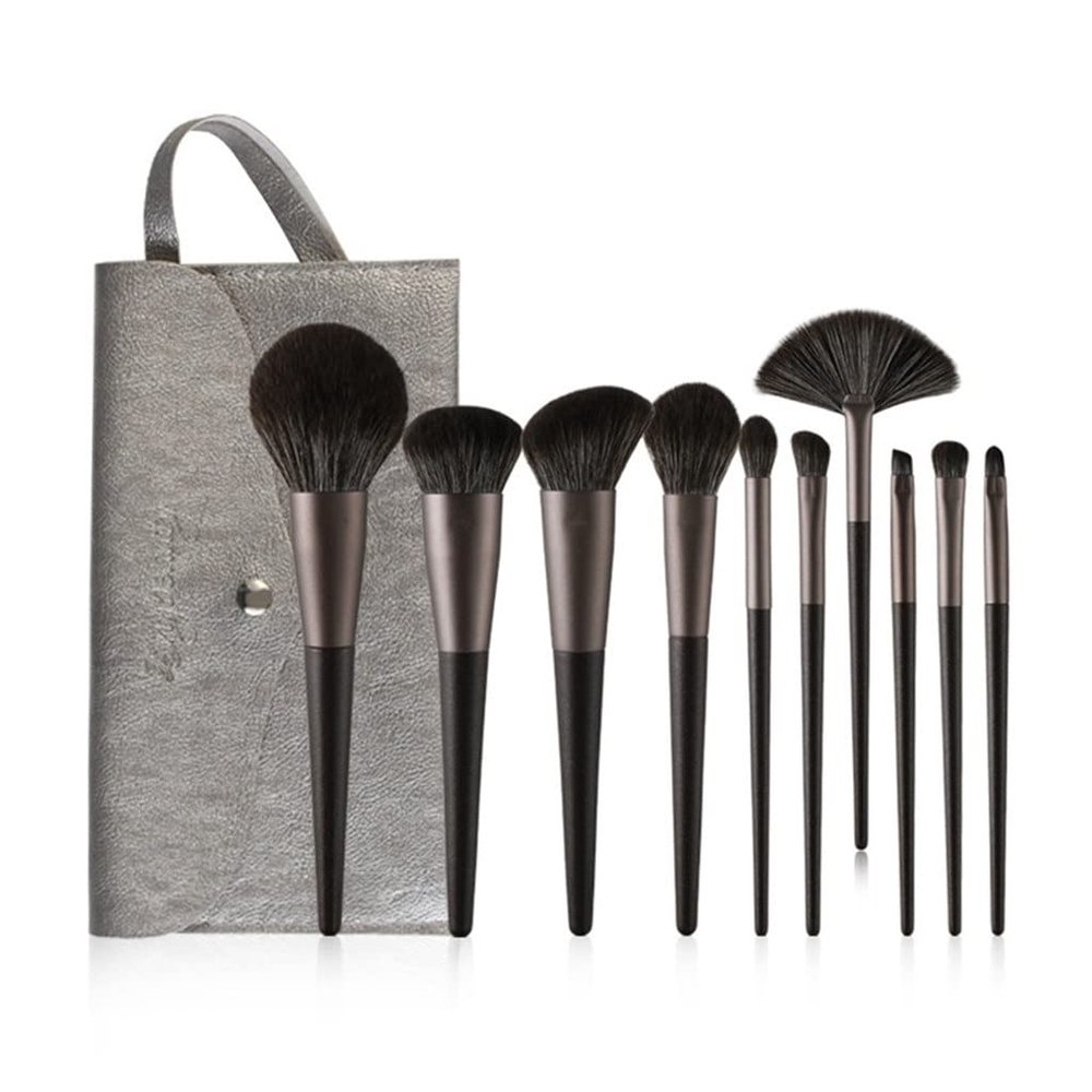 10Pcs Black Makeup Brushes Set Professional Brushes Foundation Powder Contour Eyeshadow Make Up Brushes