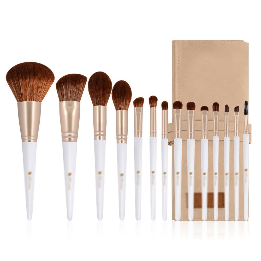 14PCS Makeup Brushes with Bag Portable Cosmetic Make Up Brush Set Powder Eyeshadow Brushes Set