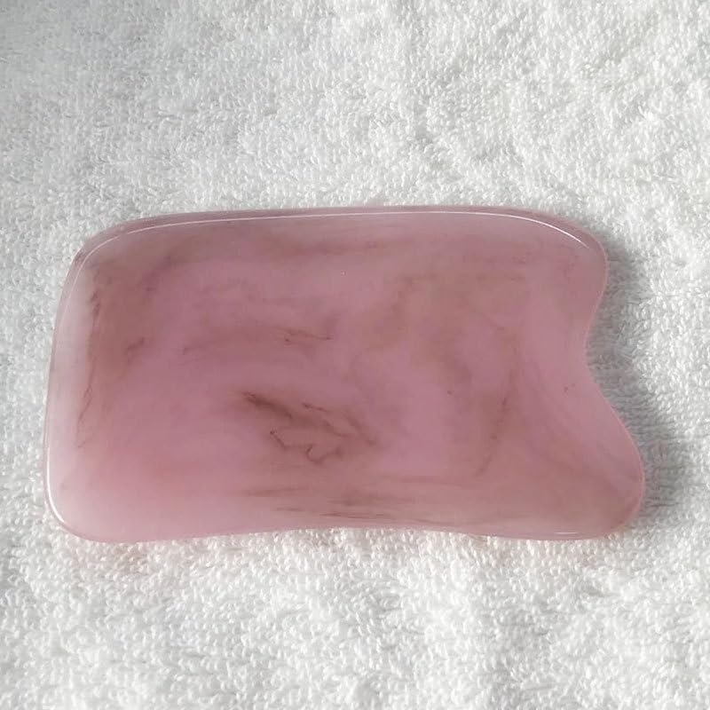 Gua Sha Facial Tools, Square Guasha Massage Tool for Double Chin & Jawline, Large Gua Sha Board Self-Skin Care Face Tool (Pink)
