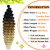 Paraglame Ombre Ocean Wave Crochet Hair 18 Inch Curly Braiding Hair Deep Wave Braiding Hair for Bohemian Knotless Braids Water Wave BraidingHair for Women (3 Packs, 1B/27/613#) view 2