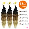 Paraglame Ombre Ocean Wave Crochet Hair 18 Inch Curly Braiding Hair Deep Wave Braiding Hair for Bohemian Knotless Braids Water Wave BraidingHair for Women (3 Packs, 1B/27/613#) view 3