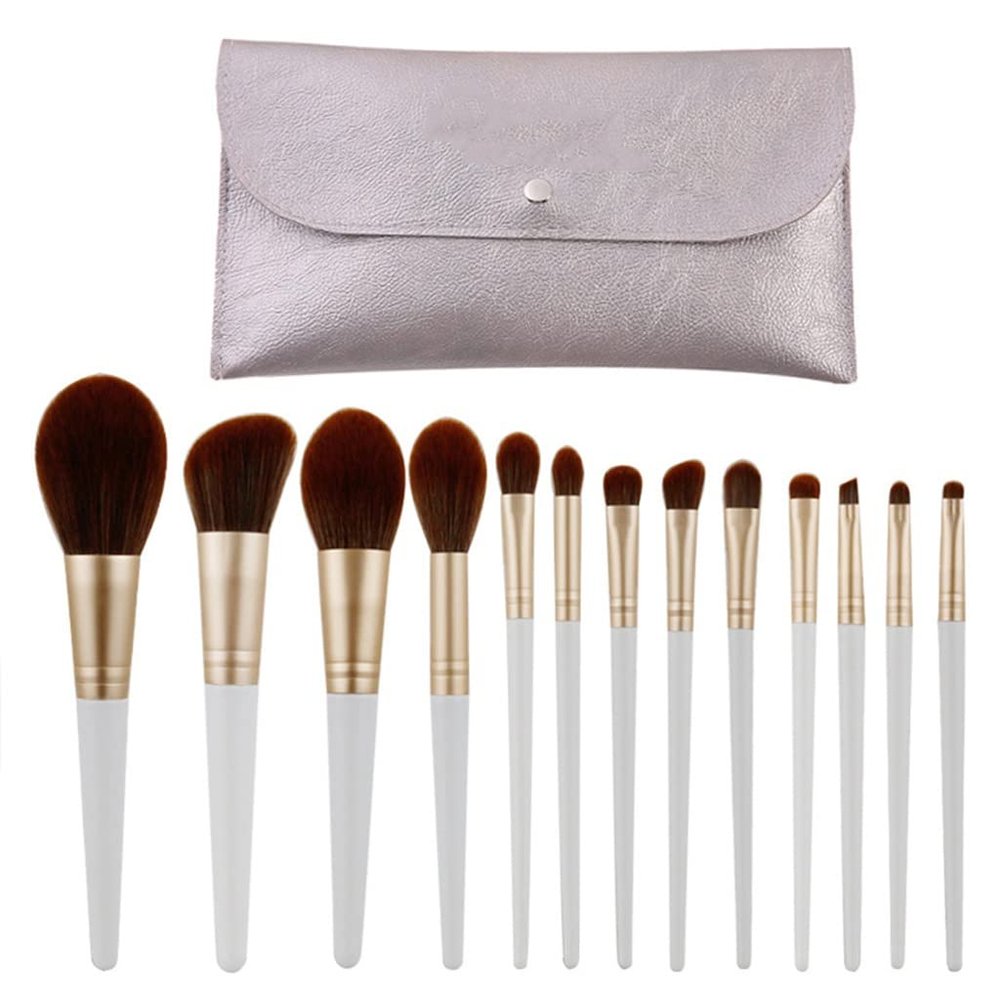 13pcs Makeup Brushes Natural Hair Makeup Brushes Set Professional Foundation Blushes Eyeshadow Eyebrow Blending Brush Tools