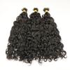 Water Wave K Tip Human Hair Extension Pre Bonded Keratin Fusion Brazilian Remy Flat Hair 100grams 100Pieces (22inch 100pieces, #2(Darkest Brown)) view 1