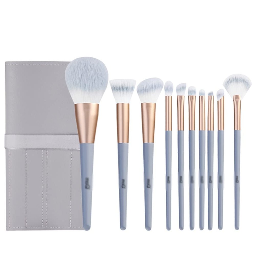 10 Silk Blue Makeup Brush Set Novice Beginner Full Set Of Beauty Tools Loose Powder Brush Eye Shadow Brush