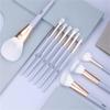 10 Silk Blue Makeup Brush Set Novice Beginner Full Set Of Beauty Tools Loose Powder Brush Eye Shadow Brush view 4