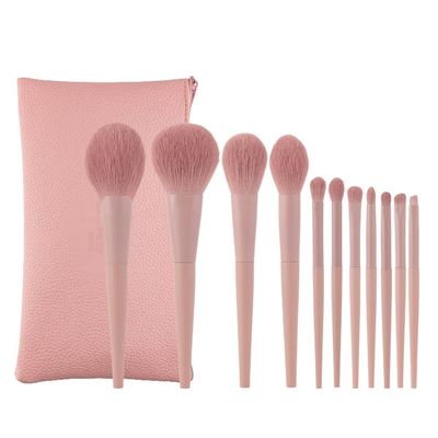 11Pcs Professional Makeup Brushes Set With Bag Synthetic Hair Make Up Brush for Eyeshadow Blending Powder Highlighter