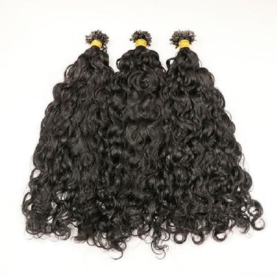 Water Wave K Tip Human Hair Extension Pre Bonded Keratin Fusion Brazilian Remy Flat Hair 100grams 100Pieces (12inch 100pieces, Natural Color)