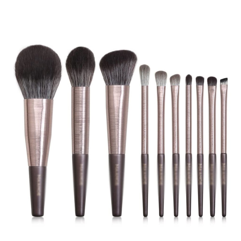 10Pcs Wooden Makeup Brushes Set Cosmetic Foundation Powder Blush Eyeshadow Professional Makeup Brush Beauty Tools