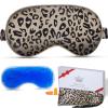 Cavoilu Sleep mask w/Cooling Gel Eye Mask, Heated Eye Mask for Sleeping, Reusable Ice Silk Stain Eye Cover Sleeping Mask for Travel, Home, Office, Yoga, Total Blackout, Stocking Stuffers (Leopard) view 1