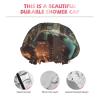 New York City Printed Shower Cap For Women Double Layer Waterproof Bath Hair Hat Reusable Bath Caps Elastic Hair Protection Ladies Spa Salon Bathing Shower Hat view 3