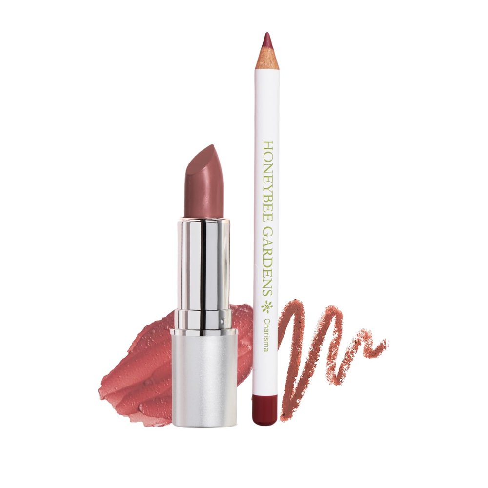 Honeybee Gardens Lip Liner + Lipstick Bundle, Swizzle + Charisma