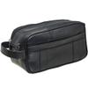 Mancini Buffalo Dual Top Zipper Toiletry Bag, Black, Minimalist view 2
