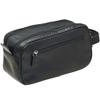 Mancini Buffalo Dual Top Zipper Toiletry Bag, Black, Minimalist view 3