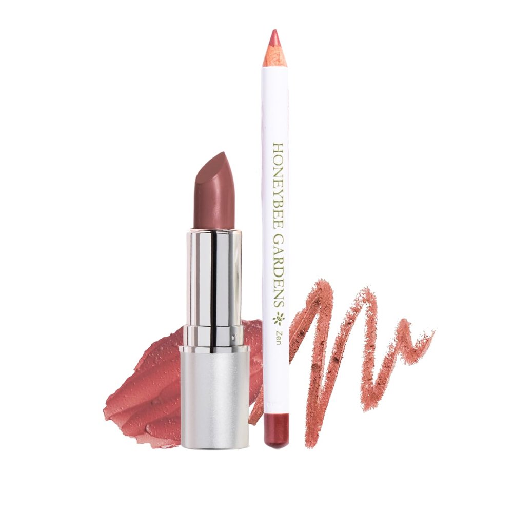Honeybee Gardens Lip Liner + Lipstick Bundle, Zen & Swizzle