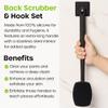 The Man Silicone Back Scrubber for Men - 18.5 Shower Brush with Long Handle for Back & Body - Exfoliates, Clears Pores & Prevents Breakouts - Hygienic Body Washer with Hook view 2