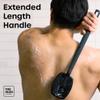The Man Silicone Back Scrubber for Men - 18.5 Shower Brush with Long Handle for Back & Body - Exfoliates, Clears Pores & Prevents Breakouts - Hygienic Body Washer with Hook view 3