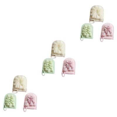 Beavorty 3pcs Body Brush Exfoliating Washcloth Shower Loofah Bath Sponge Sponge Mesh Pouf Back Scrubber Random