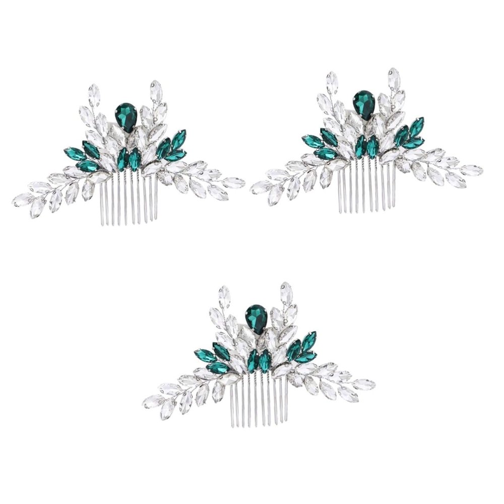 Beaupretty 3pcs Bride Hair Comb Rhinestones Elegant Wedding Hair Side Insert Comb for Stunning Bridal Hairstyles for Weddings Birthdays and Special Occasions