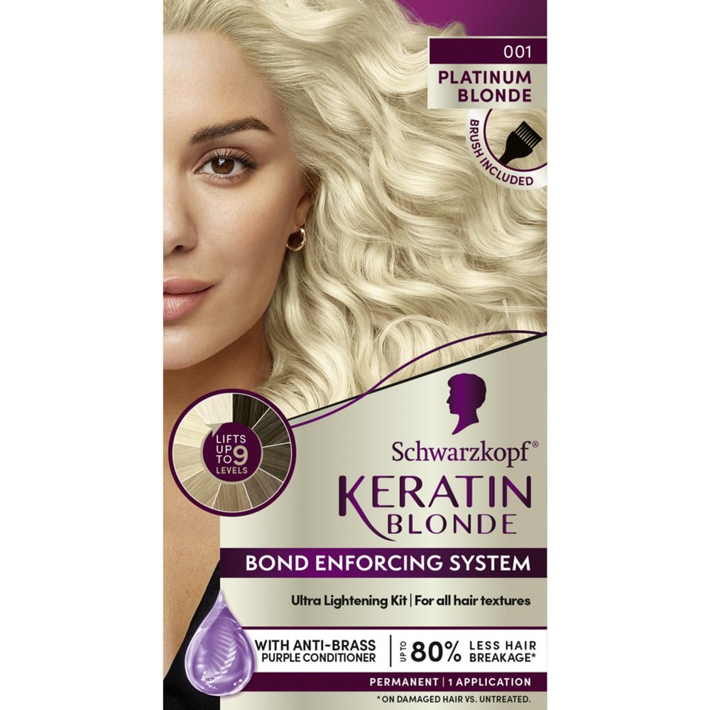 Schwarzkopf Keratin Blonde 001 Platinum Blonde Permanent Hair Dye
