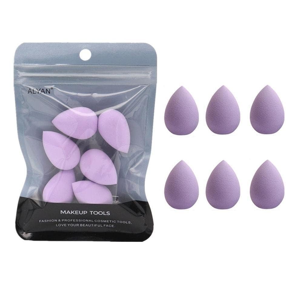 6PCS Purple Mini Makeup Sponge Small Beauty Sponge Blender Set for Foundation, Powder, Concealer Highlight,and Eye Shadow Blenders and Sponges