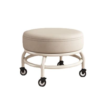 Rolling Stools with 4 Wheels Modern Low Roller Seat Stool for Home Office Shop Salon Kitchen Garage or Sofa Foot Rest,Modern Roller Seat (Color : Beige)