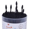 HOMEFOX Black Cotton Swabs Spiral Pointed - 200 Count Organic Cotton Buds Charcoal Gothic Double Side Tightly Wrapped Precision Cotton Tips Paper Stick Soft Gentle Lint-Free, Spiral & Pointy (Black) view 3